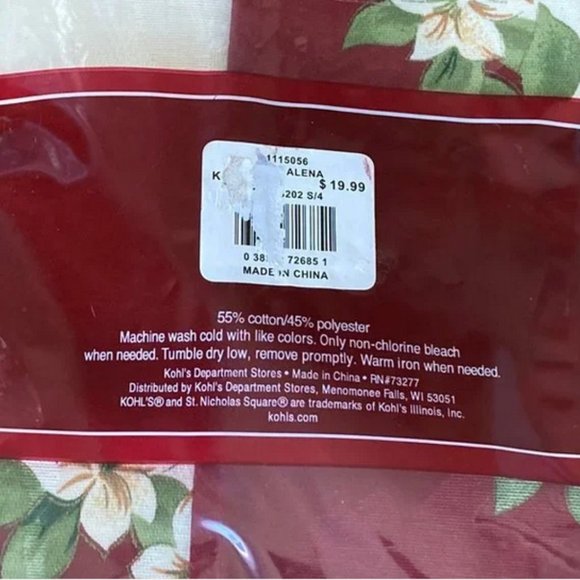 Victoria Classics Solid Burgundy Poinsettia Tablecloth 60" x 84" & 8 Napkins New - Picture 10 of 15